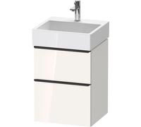 Duravit D-Neo bâti-support lavabo suspendu, 484x625x442mm, 1 tiroir, avec poignée diamant noir, DE43700BD220000, Couleur: Décor blanc brillant