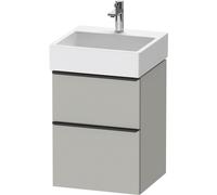Duravit D-Neo bâti-support lavabo suspendu, 484x625x442mm, 1 tiroir, avec poignée diamant noir, DE43700BD070000, Couleur: DÃ©cor gris bÃ©ton mat