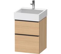 Duravit D-Neo bâti-support lavabo suspendu, 484x625x442mm, 1 tiroir, avec poignée diamant noir, DE43700BD300000, Couleur: Décor chêne naturel mat