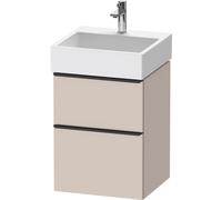 Duravit D-Neo bâti-support lavabo suspendu, 484x625x442mm, 1 tiroir, avec poignée diamant noir, DE43700BD910000, Couleur: DÃ©cor taupe mat