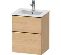 Duravit D-Neo bâti-support lavabo suspendu, 510x625x402mm, 1 tiroir, avec poignée or poli, DE4360034300000, Couleur: Décor chêne naturel mat