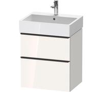 Duravit D-Neo bâti-support lavabo suspendu, 584x625x442mm, 1 tiroir, avec poignée diamant noir, DE43710BD220000, Couleur: Décor blanc brillant
