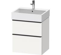 Duravit D-Neo bâti-support lavabo suspendu, 584x625x442mm, 1 tiroir, avec poignée diamant noir, DE43710BD180000, Couleur: Décor blanc mat