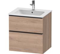Duravit D-Neo bâti-support lavabo suspendu, 610x625x462mm, 1 tiroir, avec poignée diamant noir, DE43610BD550000, Couleur: Décor chêne marbré