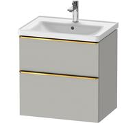 Duravit D-Neo bâti-support lavabo suspendu, 634x625x452mm, 1 tiroir, avec poignée or poli, DE4354034070000, Couleur: DÃ©cor gris bÃ©ton mat