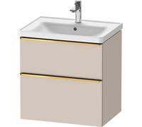 Duravit D-Neo bâti-support lavabo suspendu, 634x625x452mm, 1 tiroir, avec poignée or poli, DE4354034910000, Couleur: DÃ©cor taupe mat