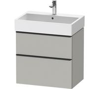 Duravit D-Neo bâti-support lavabo suspendu, 684x625x442mm, 1 tiroir, avec poignée diamant noir, DE43720BD070000, Couleur: DÃ©cor gris bÃ©ton mat