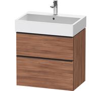 Duravit D-Neo bâti-support lavabo suspendu, 684x625x442mm, 1 tiroir, avec poignée diamant noir, DE43720BD790000, Couleur: Décor noyer mat