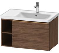 Duravit D-Neo bâti-support lavabo suspendu, 784x440x452mm, 1 tiroir, 1 compartiment ouvert sur le côté gauche, avec poignée bronze brossé, DE4257004210000, Couleur: Décor noyer foncé mat