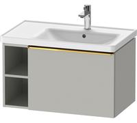Duravit D-Neo bâti-support lavabo suspendu, 784x440x452mm, 1 tiroir, 1 compartiment ouvert sur le côté gauche, avec poignée or poli, DE4257034070000, Couleur: DÃ©cor gris bÃ©ton mat