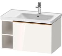 Duravit D-Neo bâti-support lavabo suspendu, 784x440x452mm, 1 tiroir, 1 compartiment ouvert sur le côté gauche, avec poignée bronze brossé, DE4257004220000, Couleur: Décor blanc brillant