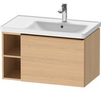 Duravit D-Neo bâti-support lavabo suspendu, 784x440x452mm, 1 tiroir, 1 compartiment ouvert sur le côté gauche, avec poignée bronze brossé, DE4257004300000, Couleur: Décor chêne naturel mat