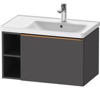 Duravit D-Neo bâti-support lavabo suspendu, 784x440x452mm, 1 tiroir, 1 compartiment ouvert sur le côté gauche, avec poignée bronze brossé, DE4257004490000, Couleur: Décor graphite mat
