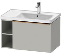 Duravit D-Neo bâti-support lavabo suspendu, 784x440x452mm, 1 tiroir, 1 compartiment ouvert sur le côté gauche, avec poignée bronze brossé, DE4257004070000, Couleur: DÃ©cor gris bÃ©ton mat