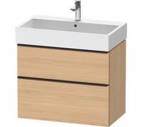 Duravit D-Neo bâti-support lavabo suspendu,784x625x442mm, 1 tiroir, avec poignée diamant noir, DE43730BD300000, Couleur: Décor chêne naturel mat