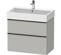 Duravit D-Neo bâti-support lavabo suspendu,784x625x442mm, 1 tiroir, avec poignée diamant noir, DE43730BD070000, Couleur: DÃ©cor gris bÃ©ton mat