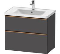 Duravit D-Neo bâti-support lavabo suspendu, 784x625x452mm, 1 tiroir, avec poignée bronze brossé, DE4355004490000, Couleur: Décor graphite mat