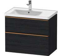 Duravit D-Neo bâti-support lavabo suspendu, 784x625x452mm, 1 tiroir, avec poignée bronze brossé, DE4357004160000, Couleur: Décor chêne noir mat