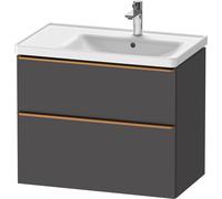 Duravit D-Neo bâti-support lavabo suspendu, 784x625x452mm, 1 tiroir, avec poignée bronze brossé, DE4358004490000, Couleur: Décor graphite mat