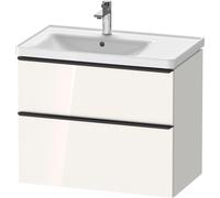 Duravit D-Neo bâti-support lavabo suspendu, 784x625x452mm, 1 tiroir, avec poignée diamant noir, DE43570BD220000, Couleur: Décor blanc brillant