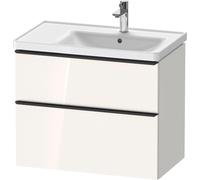 Duravit D-Neo bâti-support lavabo suspendu, 784x625x452mm, 1 tiroir, avec poignée diamant noir, DE43580BD220000, Couleur: Décor blanc brillant