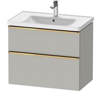 Duravit D-Neo bâti-support lavabo suspendu, 784x625x452mm, 1 tiroir, avec poignée or poli, DE4355034070000, Couleur: DÃ©cor gris bÃ©ton mat
