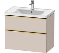 Duravit D-Neo bâti-support lavabo suspendu, 784x625x452mm, 1 tiroir, avec poignée or poli, DE4355034910000, Couleur: DÃ©cor taupe mat