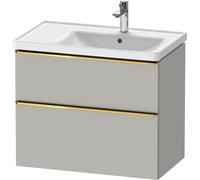 Duravit D-Neo bâti-support lavabo suspendu, 784x625x452mm, 1 tiroir, avec poignée or poli, DE4358034070000, Couleur: DÃ©cor gris bÃ©ton mat