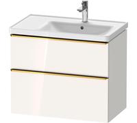 Duravit D-Neo bâti-support lavabo suspendu, 784x625x452mm, 1 tiroir, avec poignée or poli, DE4358034220000, Couleur: Décor blanc brillant