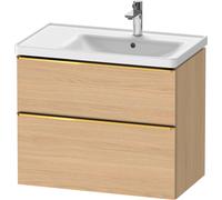 Duravit D-Neo bâti-support lavabo suspendu, 784x625x452mm, 1 tiroir, avec poignée or poli, DE4358034300000, Couleur: Décor chêne naturel mat