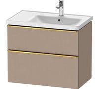 Duravit D-Neo bâti-support lavabo suspendu, 784x625x452mm, 1 tiroir, avec poignée or poli, DE4358034750000, Couleur: Décor lin mat
