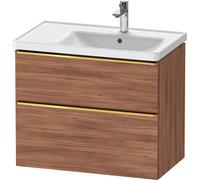 Duravit D-Neo bâti-support lavabo suspendu, 784x625x452mm, 1 tiroir, avec poignée or poli, DE4358034790000, Couleur: Décor noyer mat