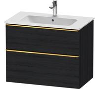 Duravit D-Neo bâti-support lavabo suspendu, 810x625x462mm, 1 tiroir, avec poignée or poli, DE4362034160000, Couleur: Décor chêne noir mat