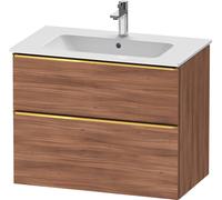 Duravit D-Neo bâti-support lavabo suspendu, 810x625x462mm, 1 tiroir, avec poignée or poli, DE4362034790000, Couleur: Décor noyer mat