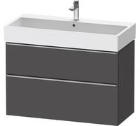Duravit D-Neo bâti-support lavabo suspendu,984x625x442mm, 1 tiroir, avec poignée acier inox brossé, DE4374070490000, Couleur: Décor graphite mat