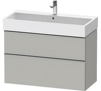 Duravit D-Neo bâti-support lavabo suspendu,984x625x442mm, 1 tiroir, avec poignée acier inox brossé, DE4374070070000, Couleur: DÃ©cor gris bÃ©ton mat