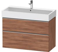 Duravit D-Neo bâti-support lavabo suspendu,984x625x442mm, 1 tiroir, avec poignée acier inox brossé, DE4374070790000, Couleur: Décor noyer mat