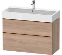 Duravit D-Neo bâti-support lavabo suspendu,984x625x442mm, 1 tiroir, avec poignée bronze brossé, DE4374004550000, Couleur: Décor chêne marbré
