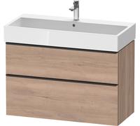 Duravit D-Neo bâti-support lavabo suspendu,984x625x442mm, 1 tiroir, avec poignée diamant noir, DE43740BD550000, Couleur: Décor chêne marbré