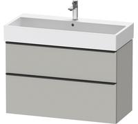 Duravit D-Neo bâti-support lavabo suspendu,984x625x442mm, 1 tiroir, avec poignée diamant noir, DE43740BD070000, Couleur: DÃ©cor gris bÃ©ton mat