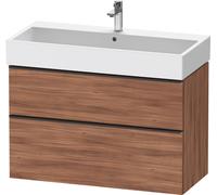Duravit D-Neo bâti-support lavabo suspendu,984x625x442mm, 1 tiroir, avec poignée diamant noir, DE43740BD790000, Couleur: Décor noyer mat