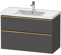 Duravit D-Neo bâti-support lavabo suspendu, 984x625x452mm, 1 tiroir, avec poignée or poli, DE4356034490000, Couleur: Décor graphite mat
