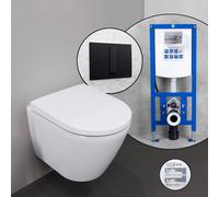 Duravit D-Neo Compact Pack complet cuvette suspendue et bâti-support neeos,, 2588092000+16791BM#SET,