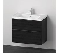 Duravit D-Neo Ensemble de lavabo 80x20x48cm meuble avec 2 tiroirs frein de chute avec vasque chêne noir mat de012101616