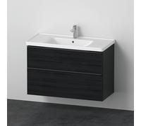 Duravit d-neo ensemble de meubles avec meuble avec 2 tiroirs à fermeture douce 100x20x48cm incl. lavabo chêne noir mat de012201616