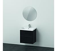 Ensemble de meubles D-Neo, lavabo de meuble avec meuble-lavabo mural et miroir LED (rond), 650x2000mm, DE01090, Coloris: ChÃªne noir - DE010901616