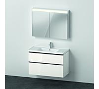 Ensemble de meubles D-Neo, meuble lavabo avec meuble sous-lavabo mural et armoire de toilette LED, 1000x2000mm, DE011702222, Couleur: Décor blanc brillant