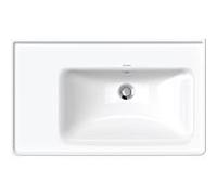 Duravit D-Neo lavabo pour meuble 23708000601 80cm, wondergliss blanc, sans trou pour robinetterie, avec trop-plein, vasque à droite