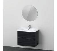 Ensemble de meubles D-Neo, lavabo de meuble avec meuble sous-lavabo mural et miroir LED (rond), 800x2000mm, DE011001616, Couleur: Chêne noir