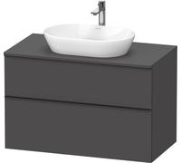 Duravit D-Neo, meuble sous-lavabo mural, largeur 1000 x profondeur 550mm, 2x tiroirs, avec poignée, DE496804949, Couleur: Décor graphite mat